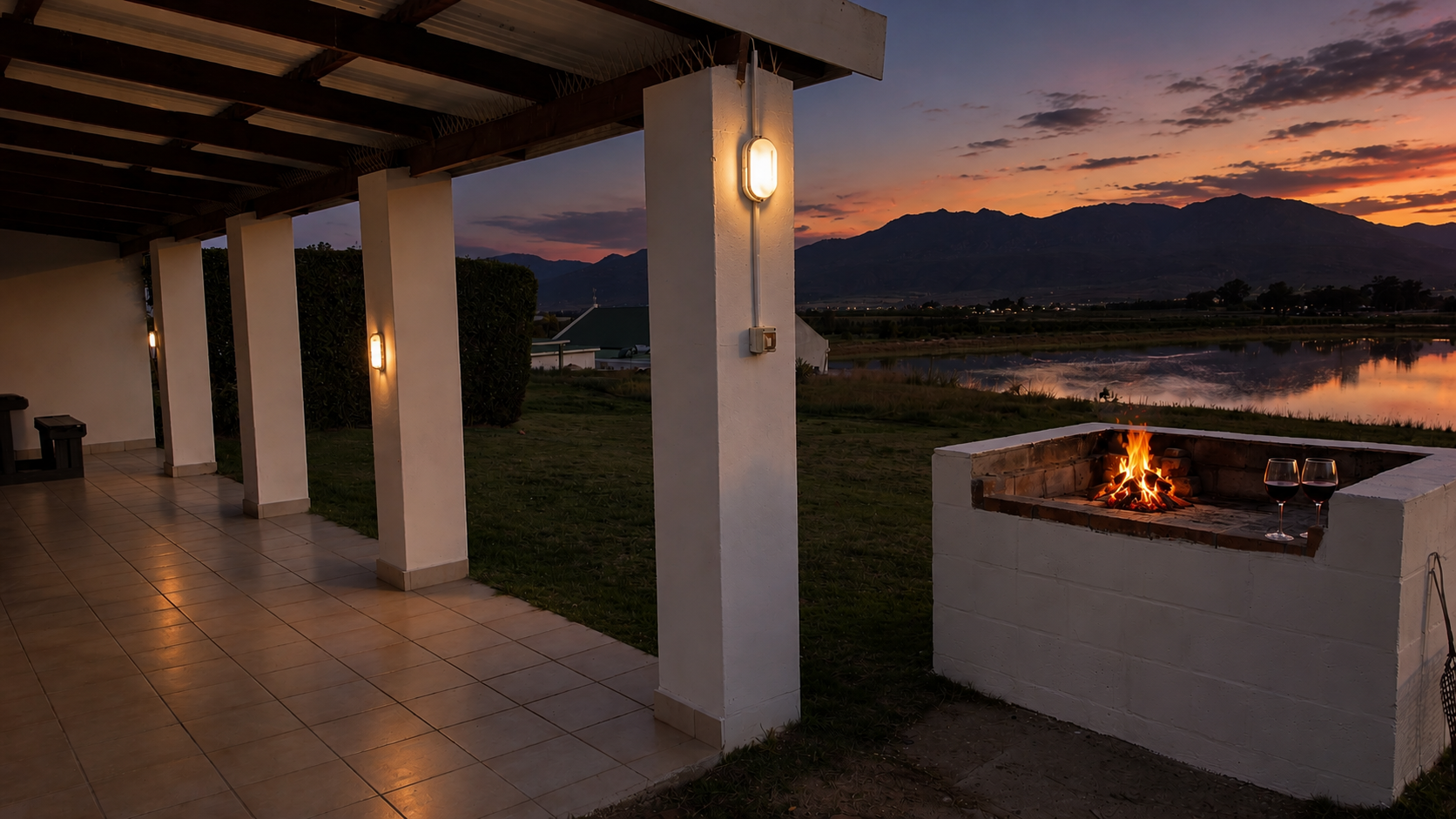 Double and Single Chalet Fireplace